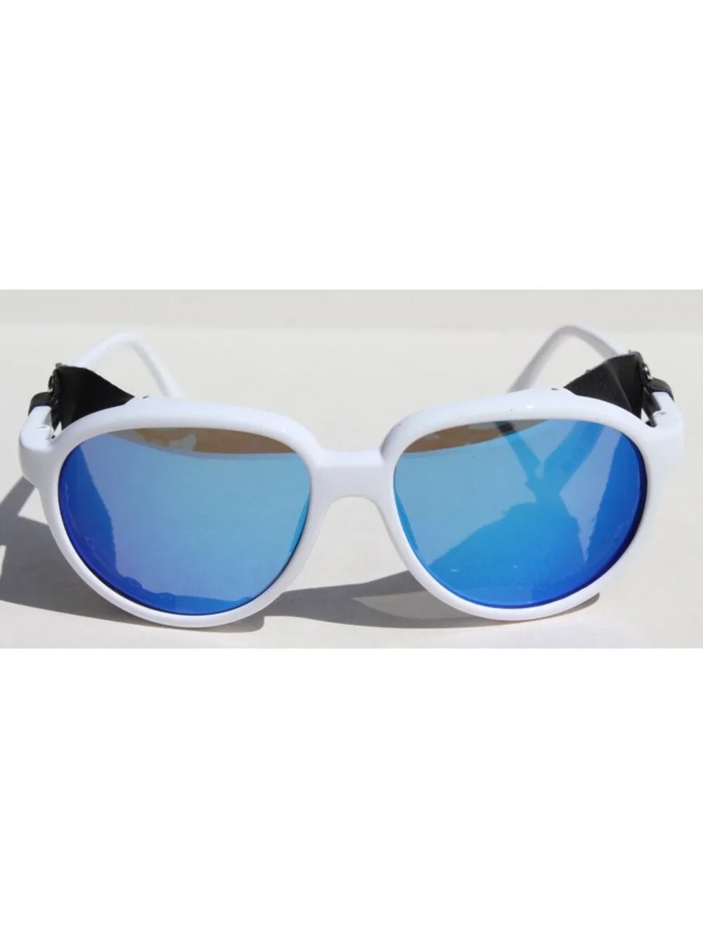 SUNCLOUD Glacier POLARIZED Sunglasses White/Blue Mirror Mountaineering NEW